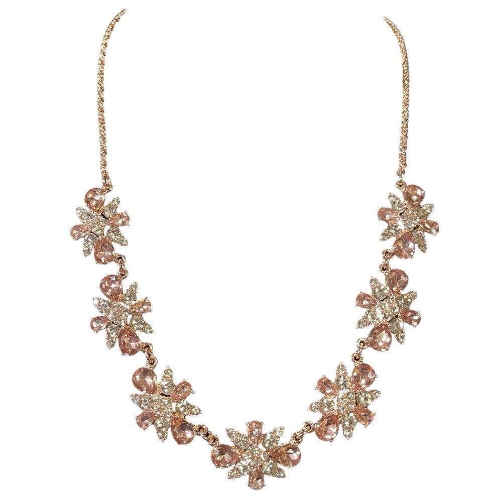 NWOT Charter Club rose gold tone pink and clear crystal 16”+2” extender